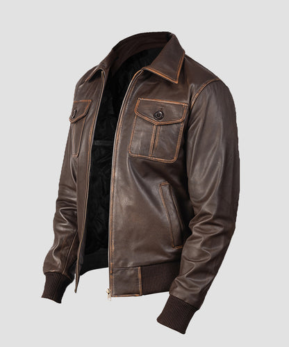 Ledzia Leather Trucker Style Leather Jacket