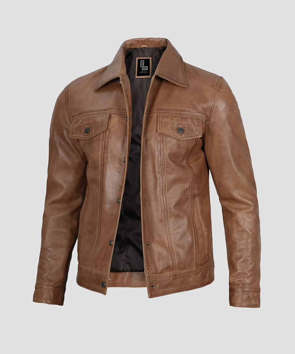 Ledzia Geniune Sheepskin Leather Jacket