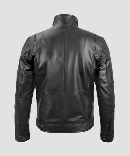 Ledzia Mens Black Real Leather Jacket