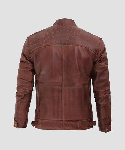 Leather Biker quilted Shoulder Fashion Jacket