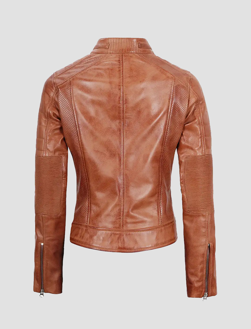 Ledzia Women Brown-Wax Real Sheepskin leather Jacket